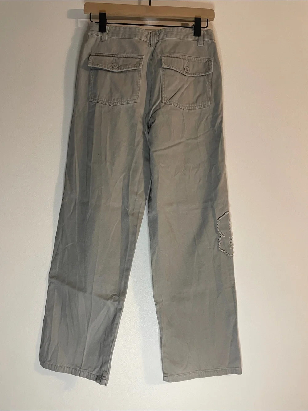 Casual Straight-Leg Pants Light Gray 100% Cotton Youth Boys 14